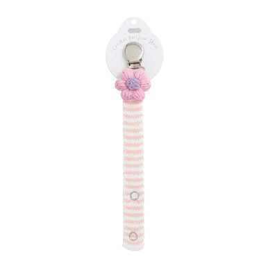 Mud Pie Crochet Pink Flower Pacy Clip