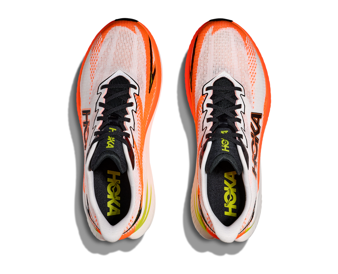 HOKA Mach X 3 Men’s Plated Performance Trainer - White/Neon Tangerine