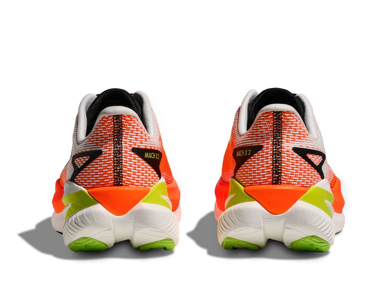 HOKA Mach X 3 Men’s Plated Performance Trainer - White/Neon Tangerine