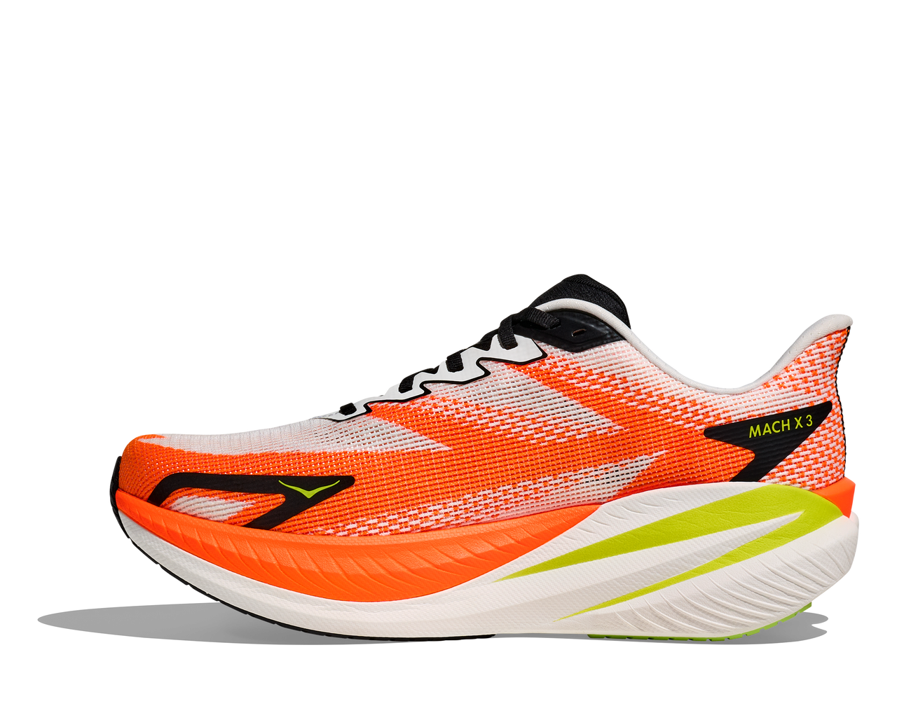 HOKA Mach X 3 Men’s Plated Performance Trainer - White/Neon Tangerine
