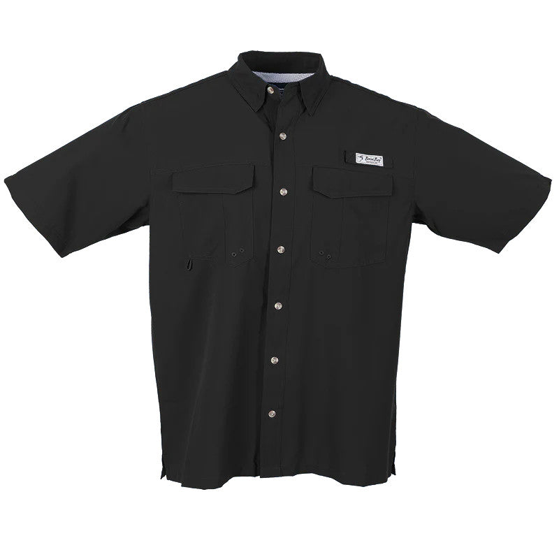 Bimini Bay Flats V Short Sleeve Fishing Shirt - Black