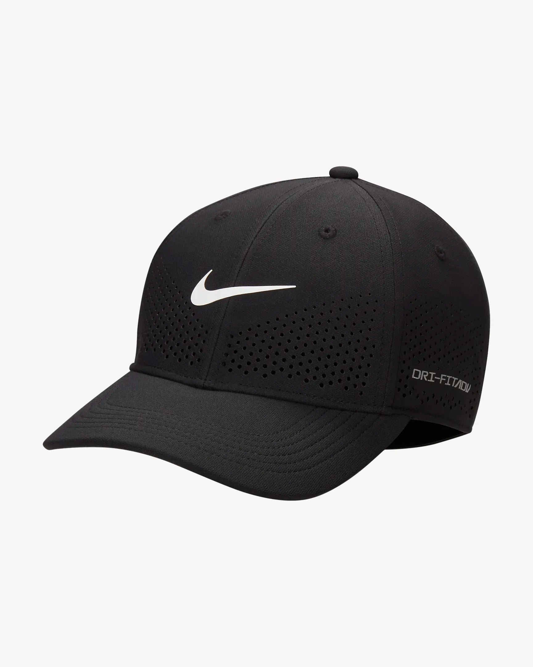 Nike Dri-FIT ADV Club Structured Swoosh Cap - Black/White