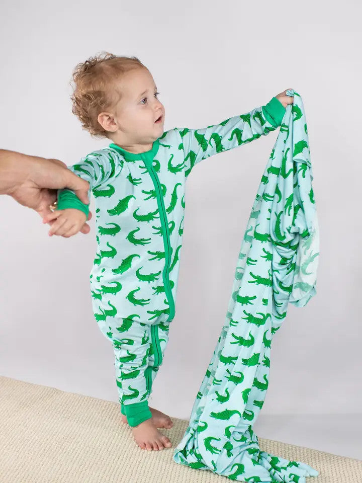 Goosies Everything Blanket - Blue Alligators