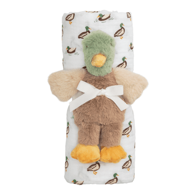 Mud Pie Mallard Swaddle and Rattle Set