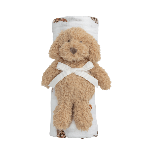 Mud Pie Doodle Swaddle and Rattle Set