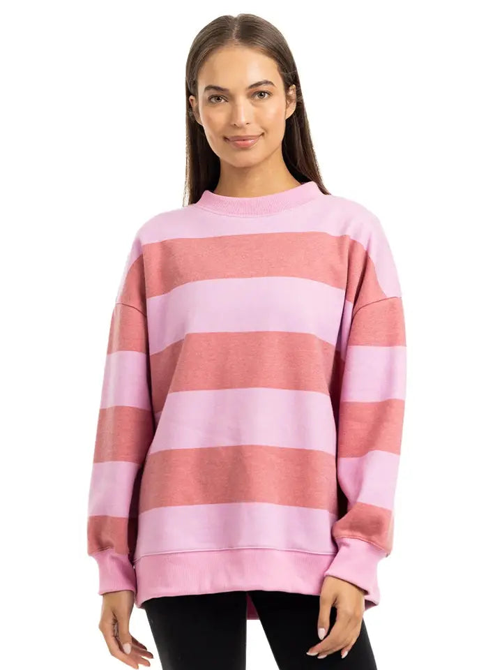 Katydid Women's Striped Mockneck Sweatshirt