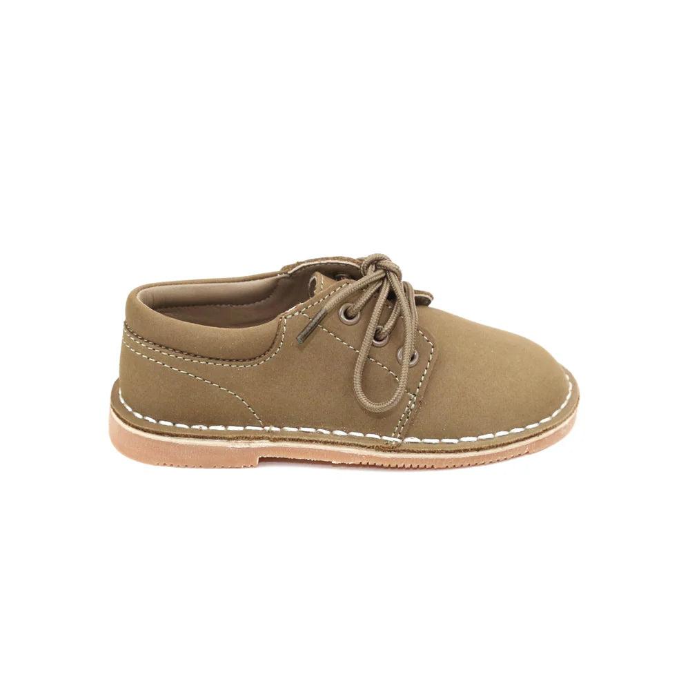 L'Amour Tyler Nubuck Khaki Lace-Up Oxford