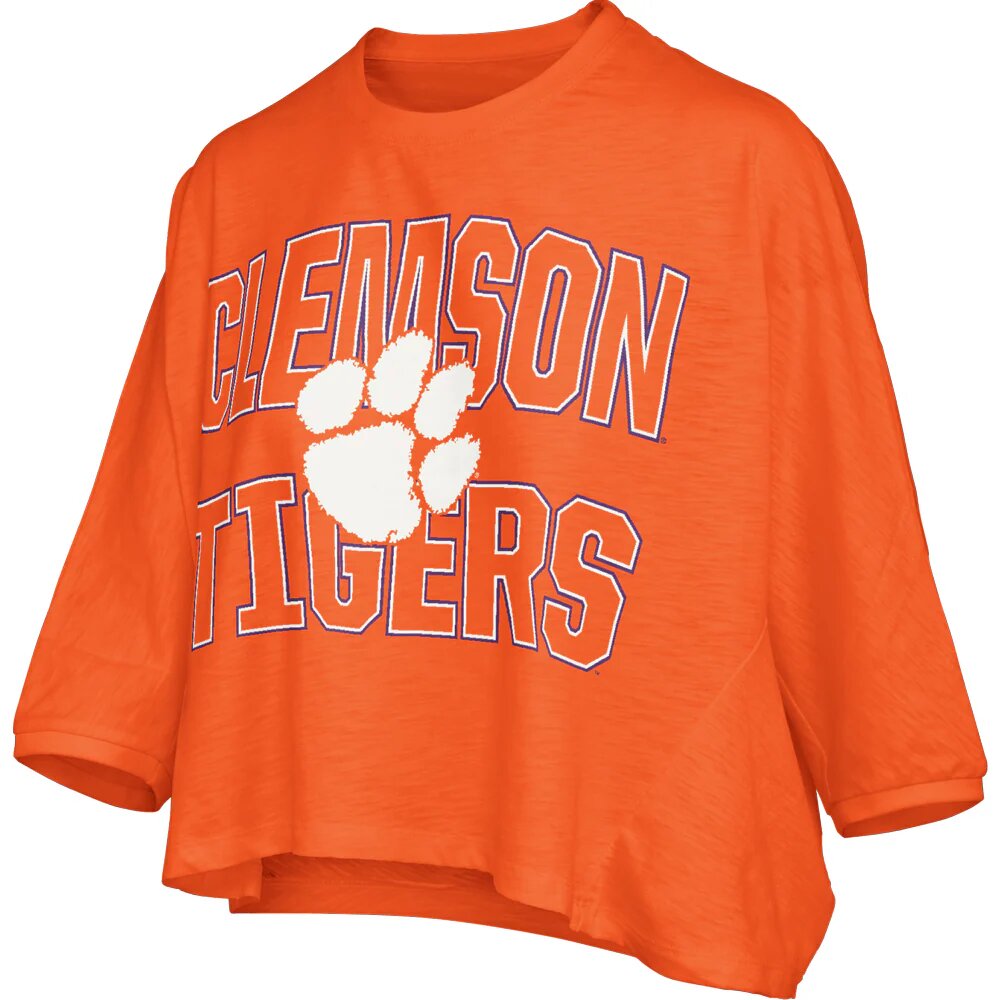 Pressbox Women's Clemson Tigers Maxima Ascher 3/4 Sleeve Top