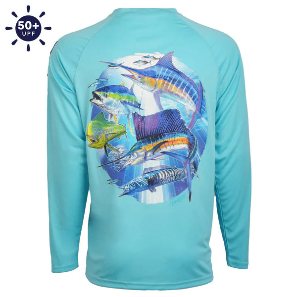 Bimini Bay Hook M' Performance Graphic Long Sleeve Shirt