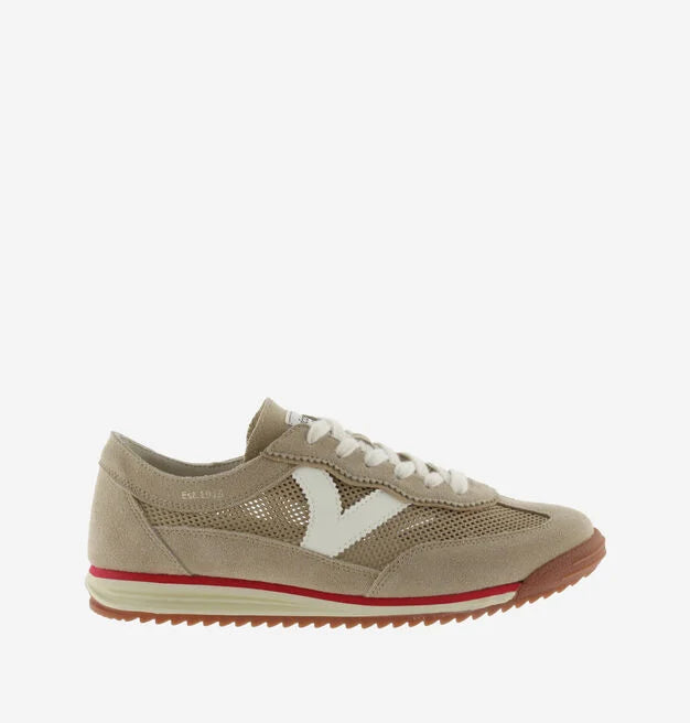 Victoria Women's Saturno Mesh & Split Leather - Beige