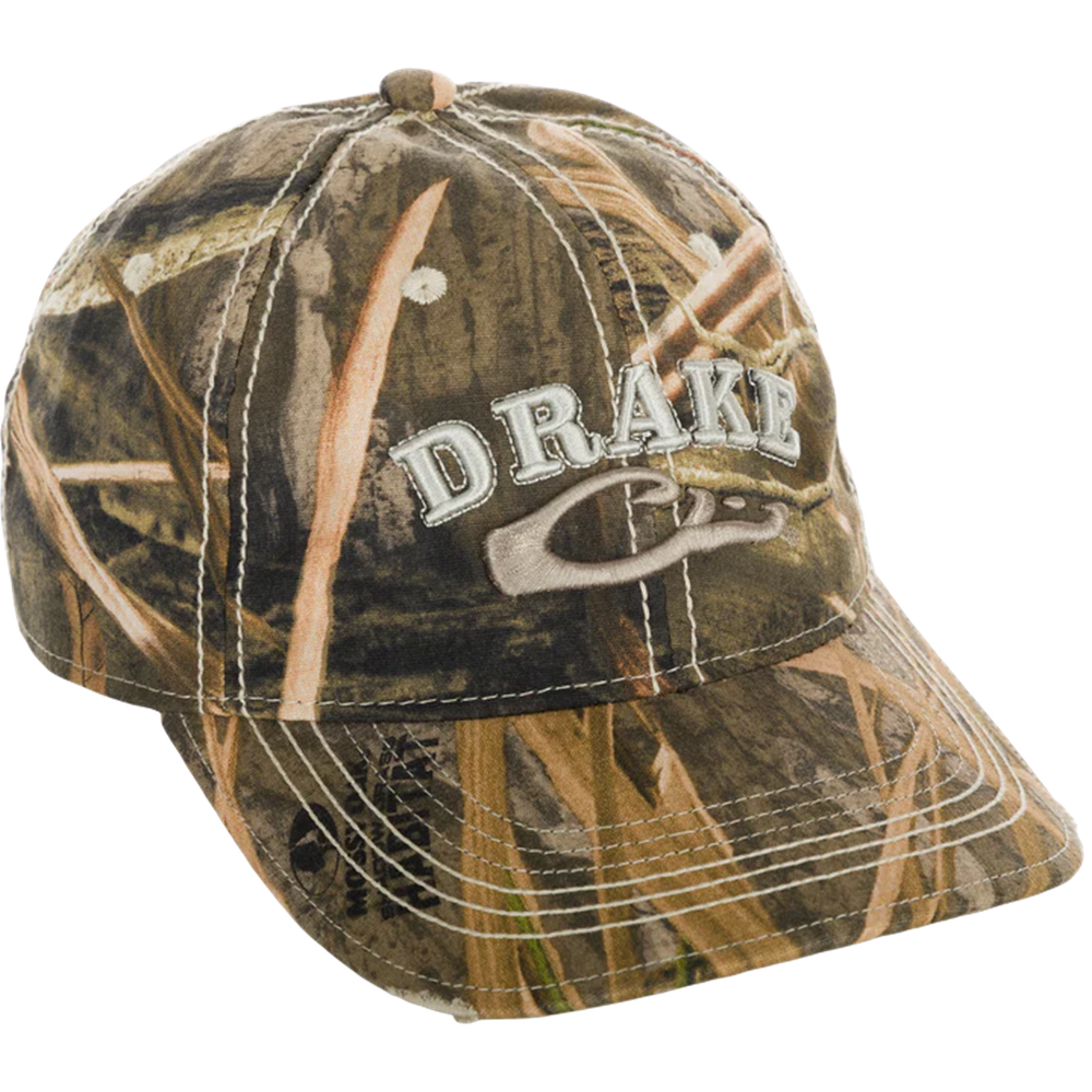 Drake Distressed 6-Panel Ball Cap