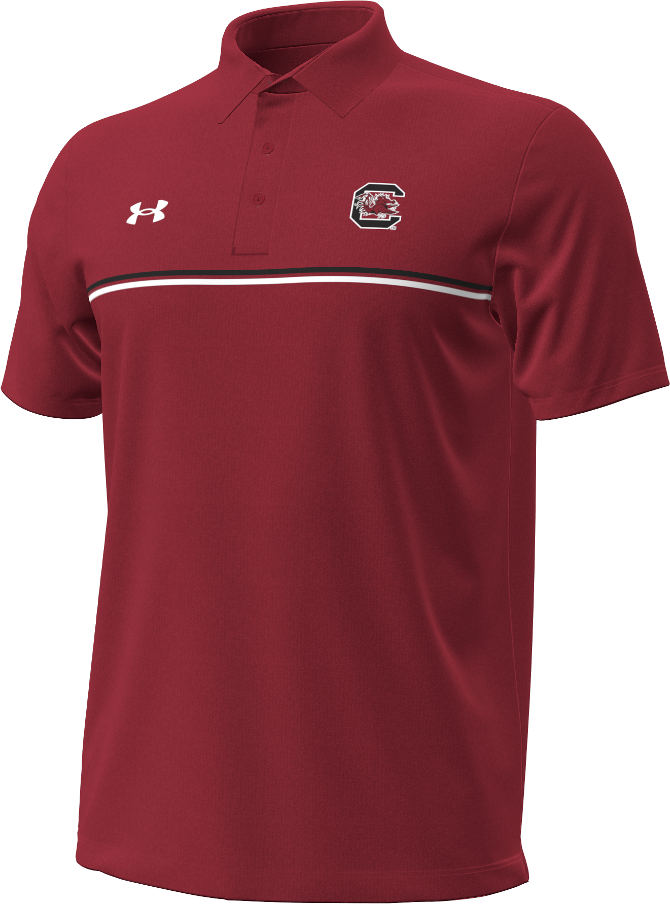 Under Armour USC Chest Stripe Collegiate Polo - Garnet