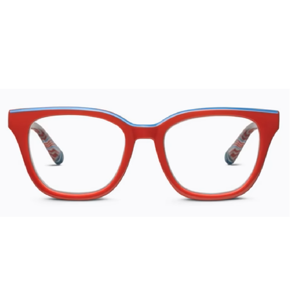 Peepers Trapeze Blue-Light Readers - Red