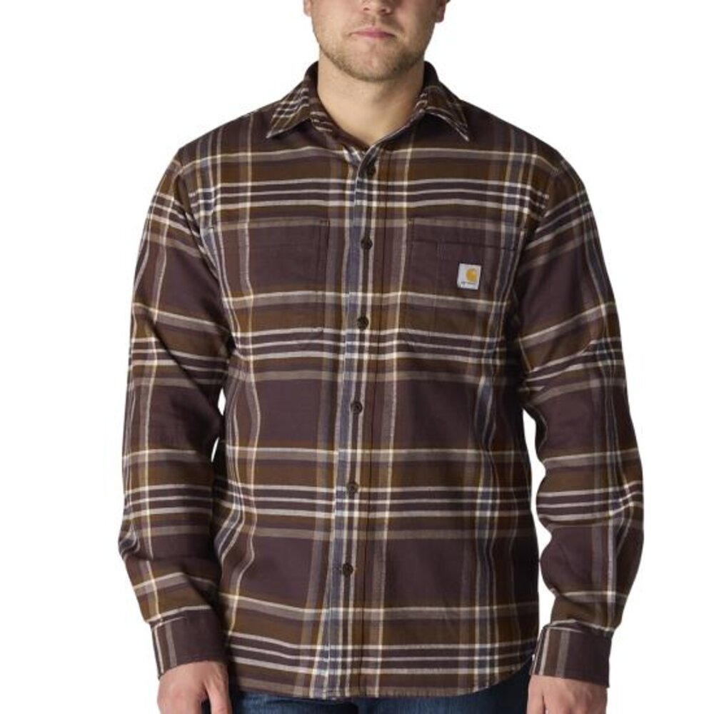Carhartt Men's Rugged Flex Relaxed Fit Midweight Flannel Long-Sleeve Plaid Shirt