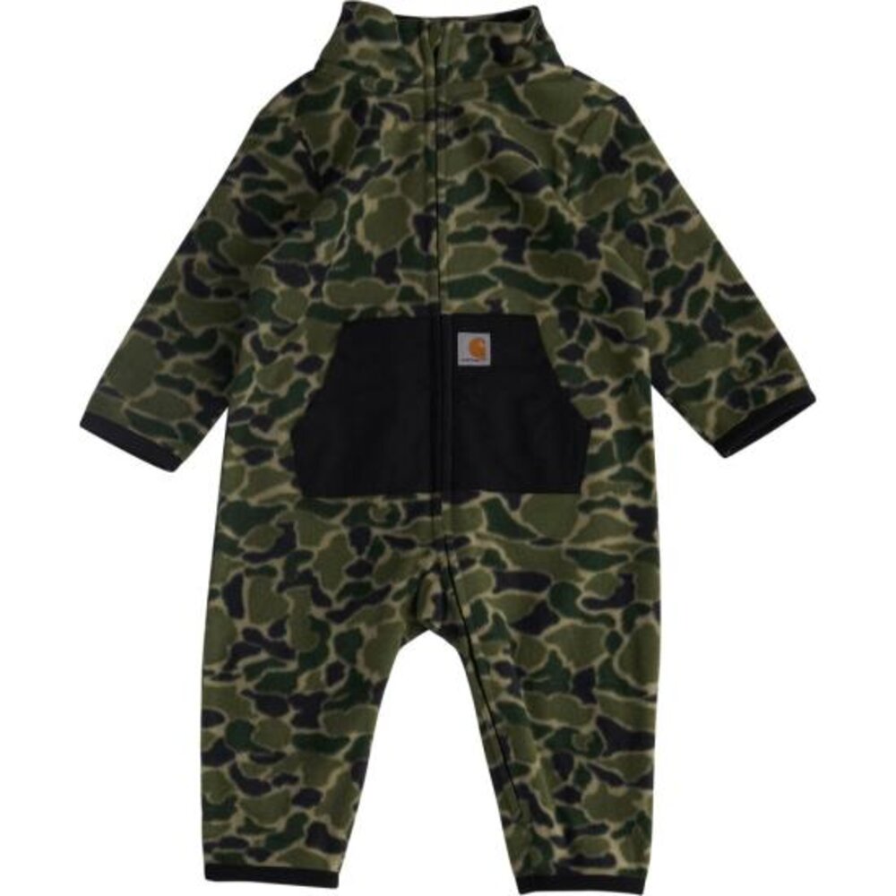 Carhartt Infant Boys Long-Sleeve Zip-Front Printed Sherpa Coverall - Green Duck Camo