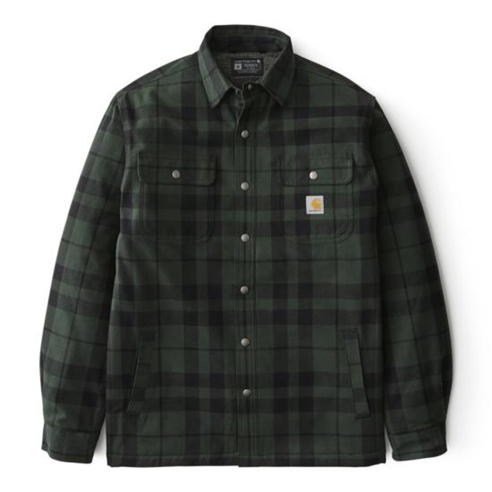 Carhartt Men's Relaxed Fit Flannel Sherpa-Lined Shirt Jac