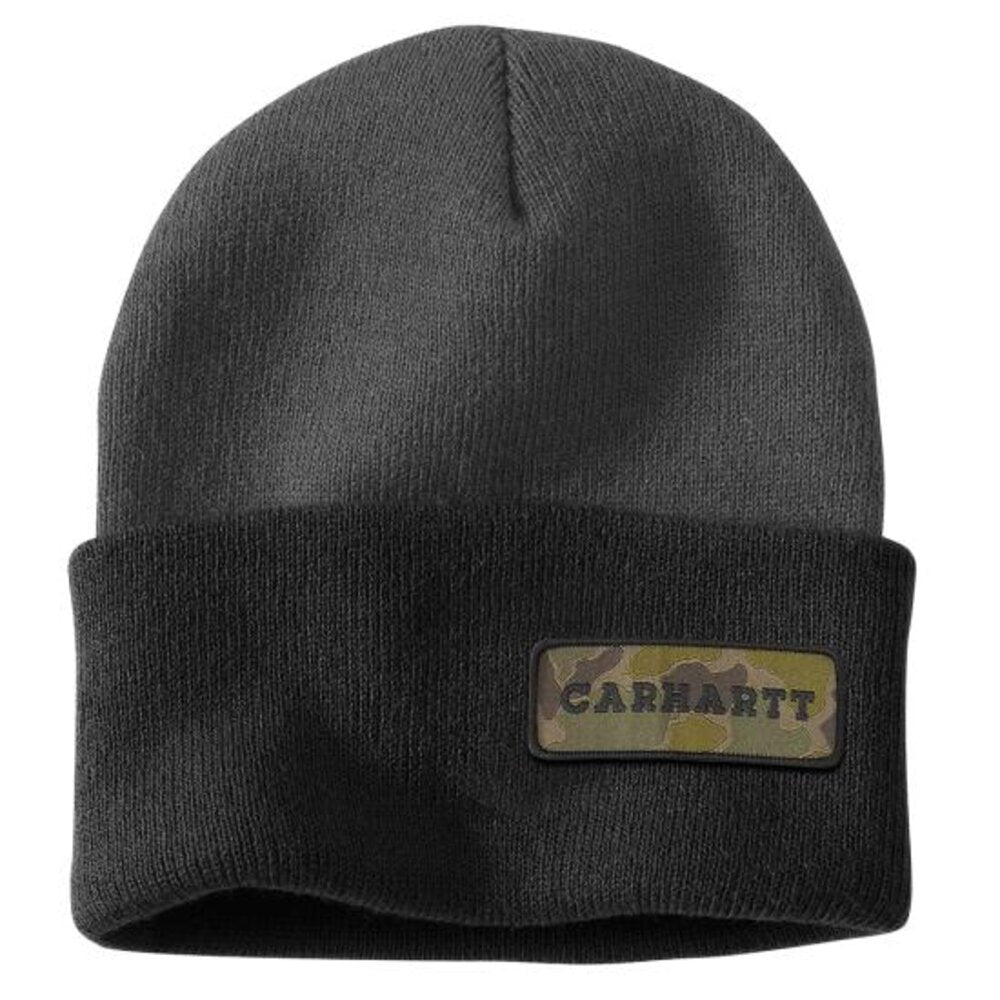 Carhartt Men's Knit Cuffed Camo Patch Beanie