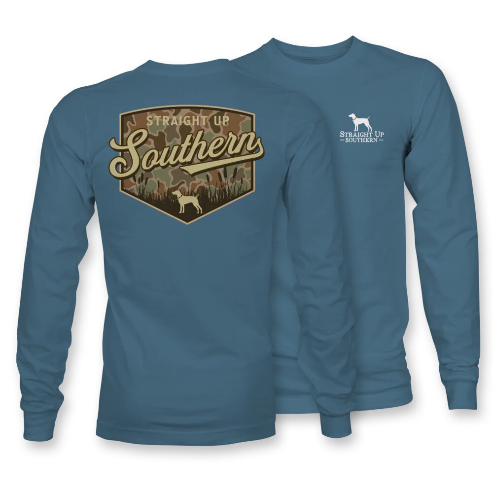Straight Up Southern Men's Southern Duck Camo Long Sleeve T-Shirt