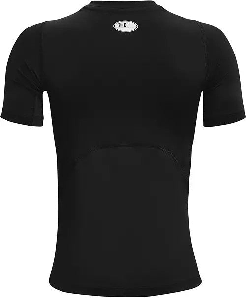 Under Armour Boys HeatGear Short Sleeve Shirt - Black/White