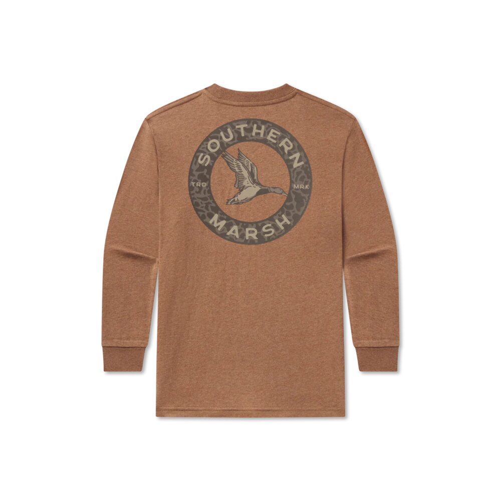 Southern Marsh Youth Boys Long Sleeve Inflight Camo Tee