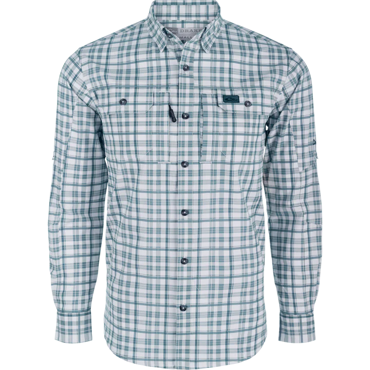 Drake Men's Long Sleeve Hunter Creek Window Pane Plaid Shirt