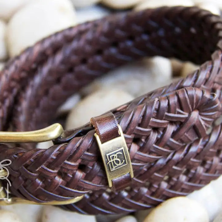 Beyond Creations Youth Brown Braided Leather Belt