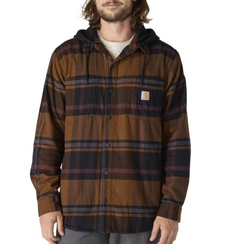 Carhartt Men's Rugged Flannel Fleece Lined Hooded Shirt Jac