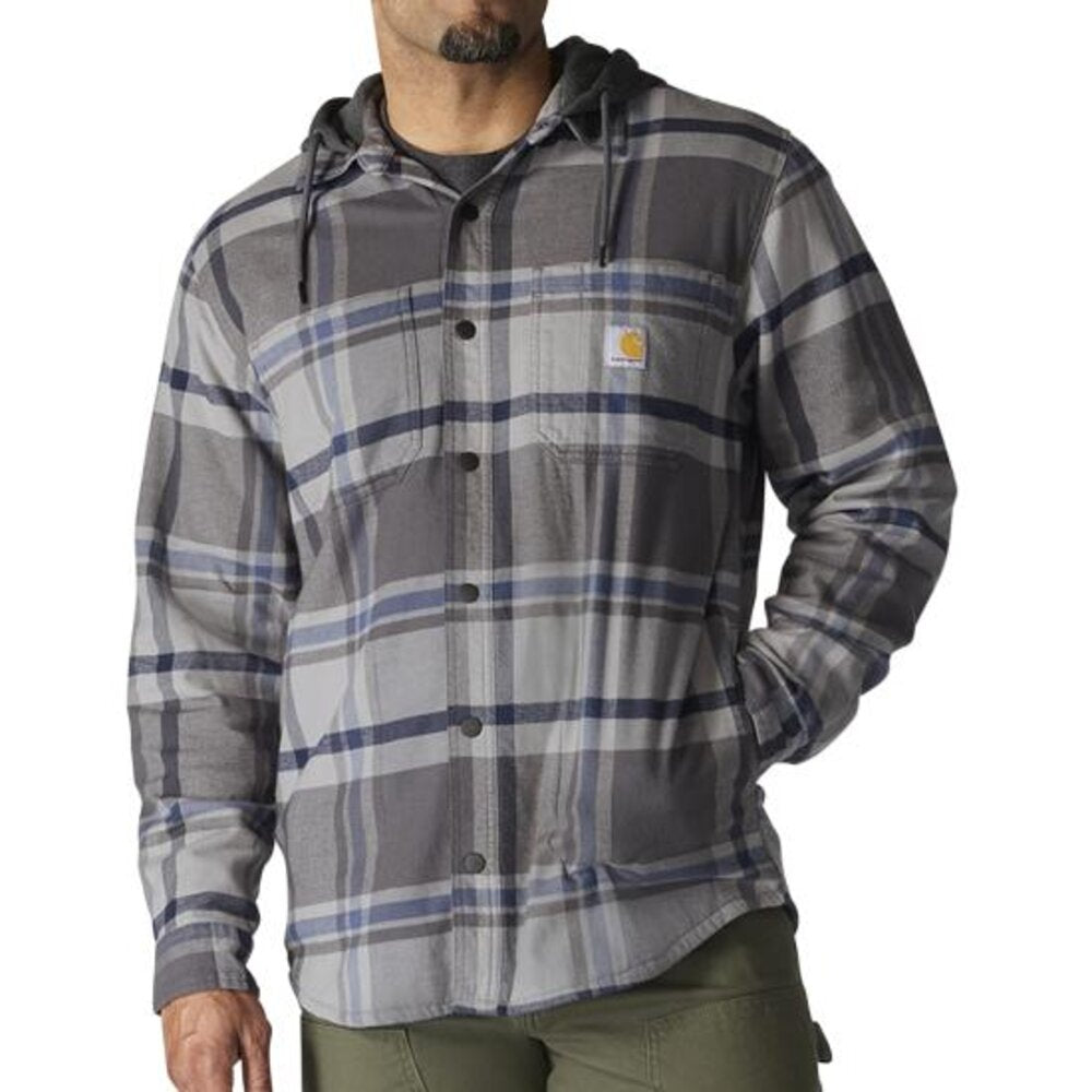 Carhartt Men's Rugged Flannel Fleece Lined Hooded Shirt Jac