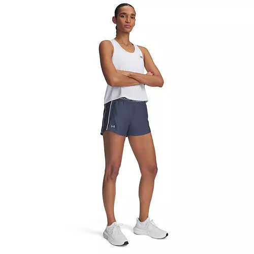 Under Armour Women's Tech 3" Play Up Shorts -Downpour Gray/Harbor Blue