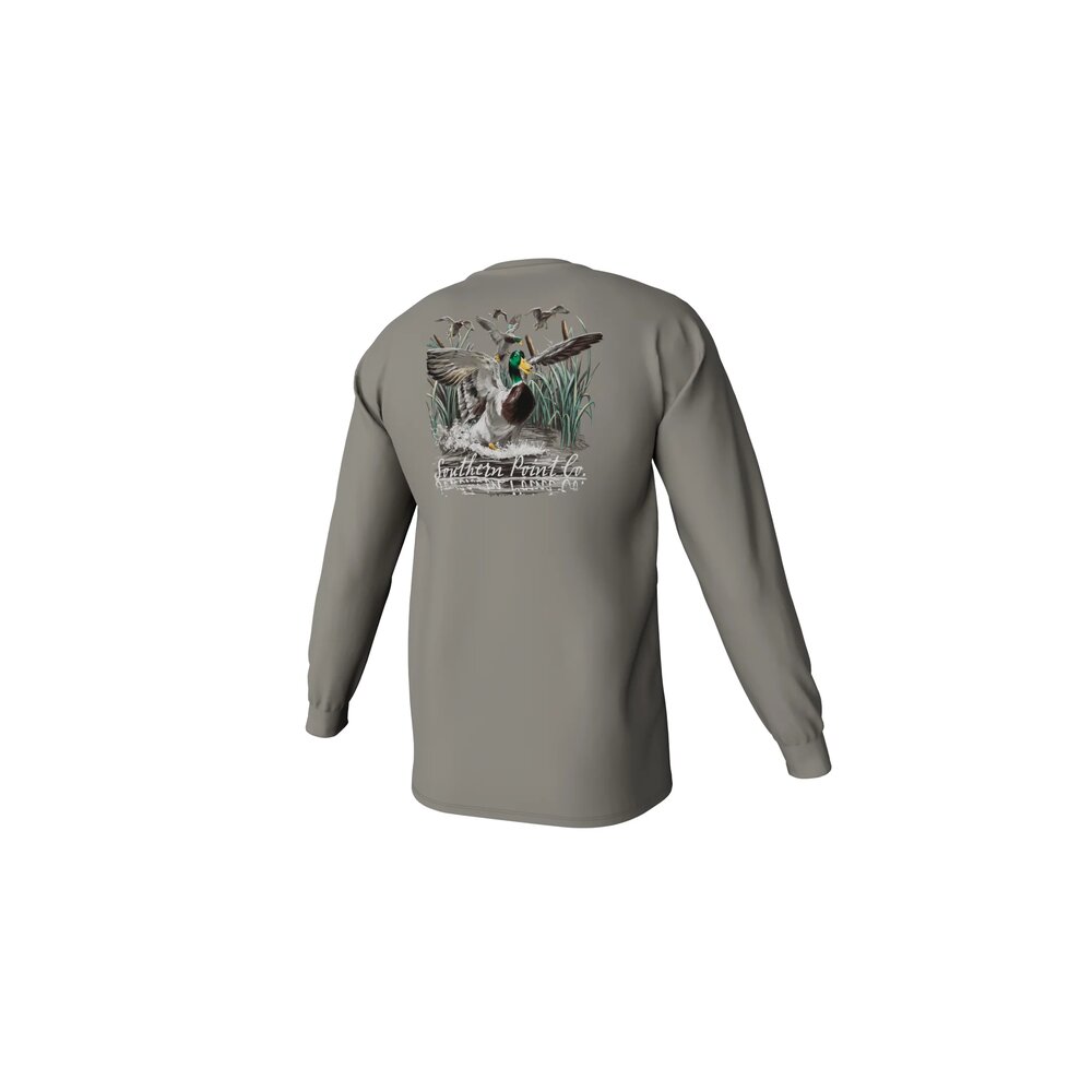 Southern Point Men's Cupped Ducks Long Sleeve Pocket Tee