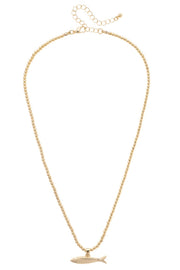 Canvas Sardine Ball Bead Necklace in Shiny Gold