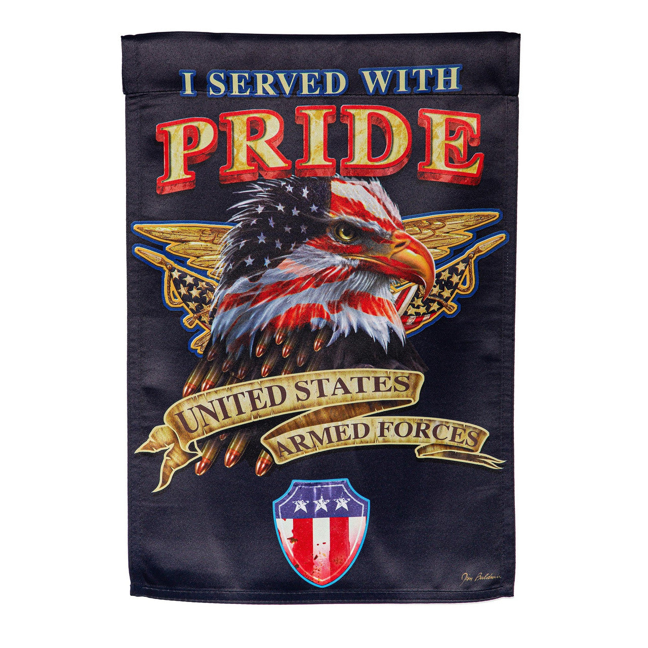 Evergreen I Served with Pride Garden Flag