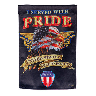 Evergreen I Served with Pride Garden Flag
