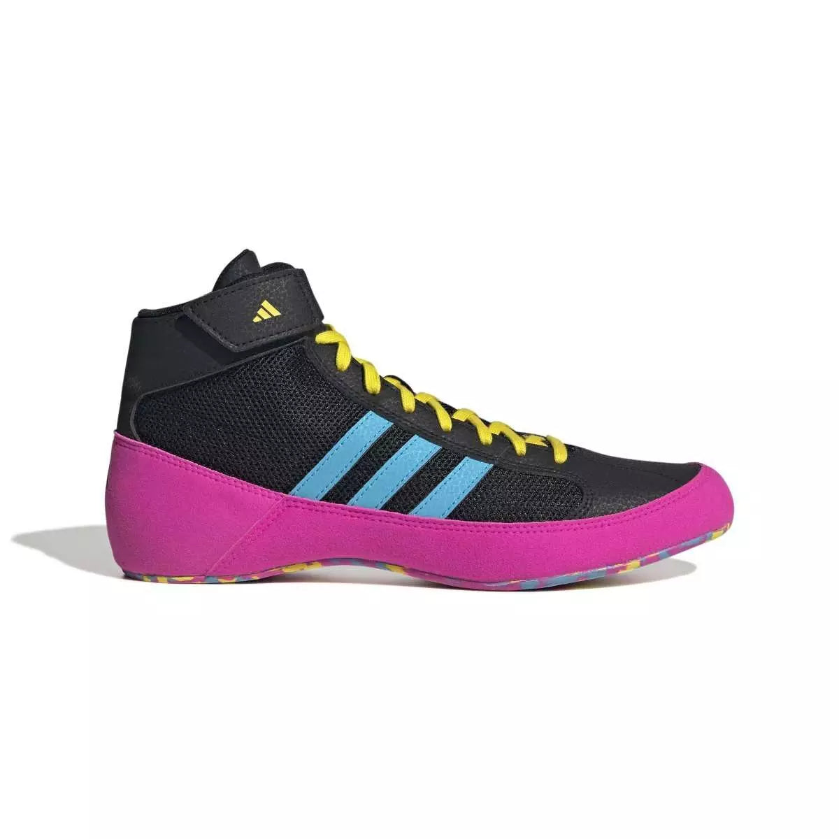 Adidas HVC 2 Wrestling Shoes - Black/Cyan/Pink
