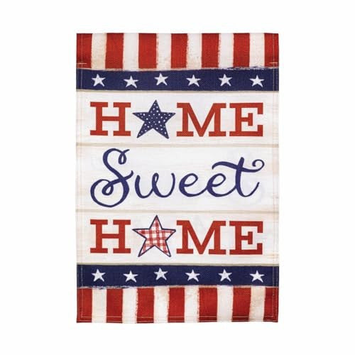 Evergreen Patriotic Home Sweet Home Garden Flag