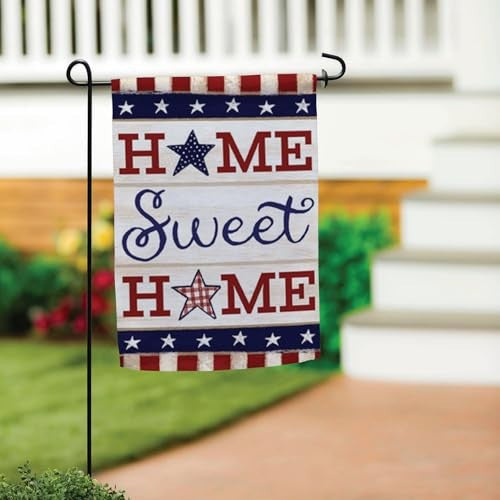 Evergreen Patriotic Home Sweet Home Garden Flag