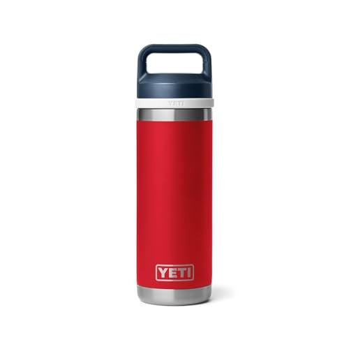 Yeti Rambler 18 Oz Water Bottle with Chug Cap - Rescue Red/White/Navy