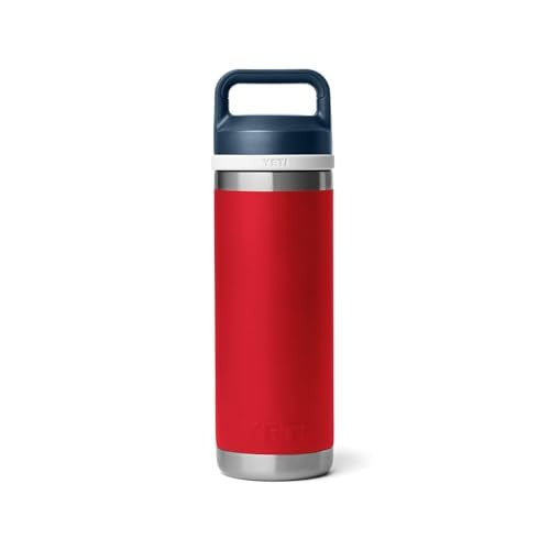 Yeti Rambler 18 Oz Water Bottle with Chug Cap - Rescue Red/White/Navy