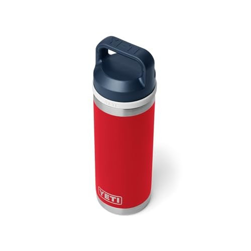 Yeti Rambler 18 Oz Water Bottle with Chug Cap - Rescue Red/White/Navy