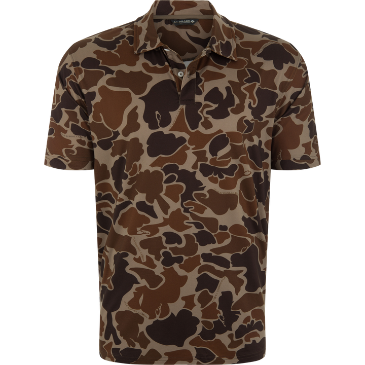 Drake Waterfowl Men's Performance Print Polo Shirt