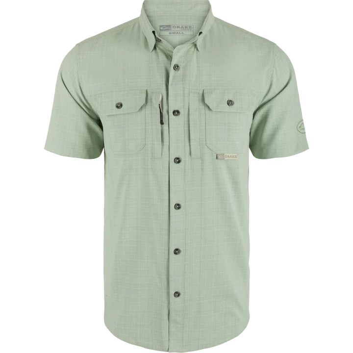 Drake Men's Wingshooter Trey Cross Hatch Short Sleeve Shirt