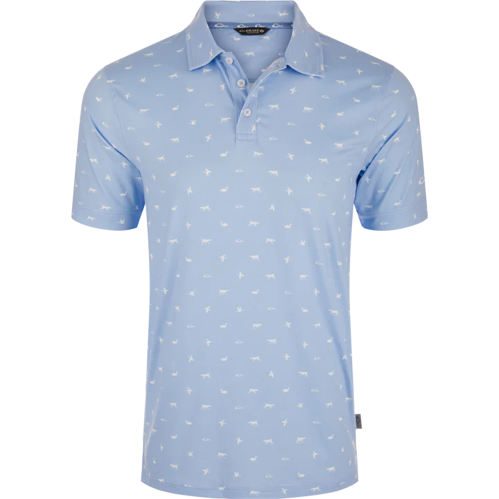 Drake Waterfowl Men's Performance Print Polo Shirt
