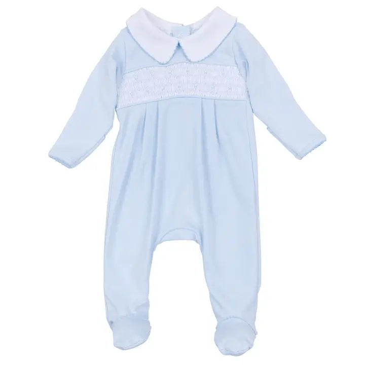 Magnolia Baby Walker's Classics Smocked Footie - Light Blue