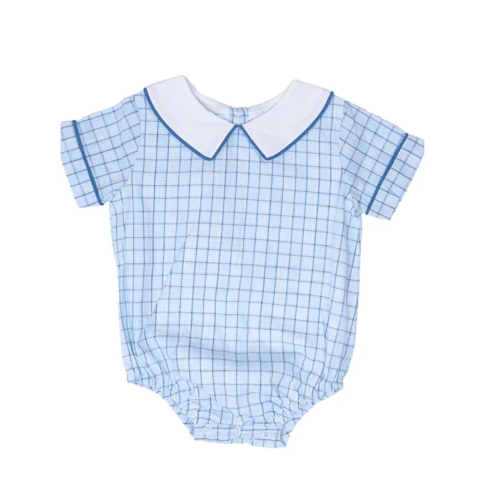 The Oaks Apparel Company Infant James Blue & Navy Plaid Bubble