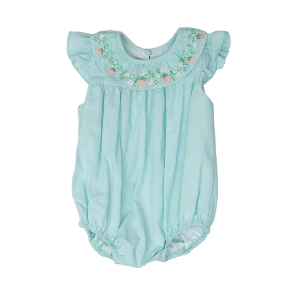 The Oaks Apparel Company Infant Isabelle Aqua Strawberry Bubble