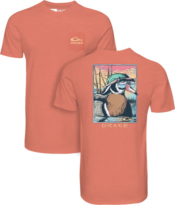 Drake Pop Art Wood Duck with Sunglasses Short Sleeve Tee