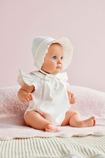 Mud Pie Smocked Baby Bonnet