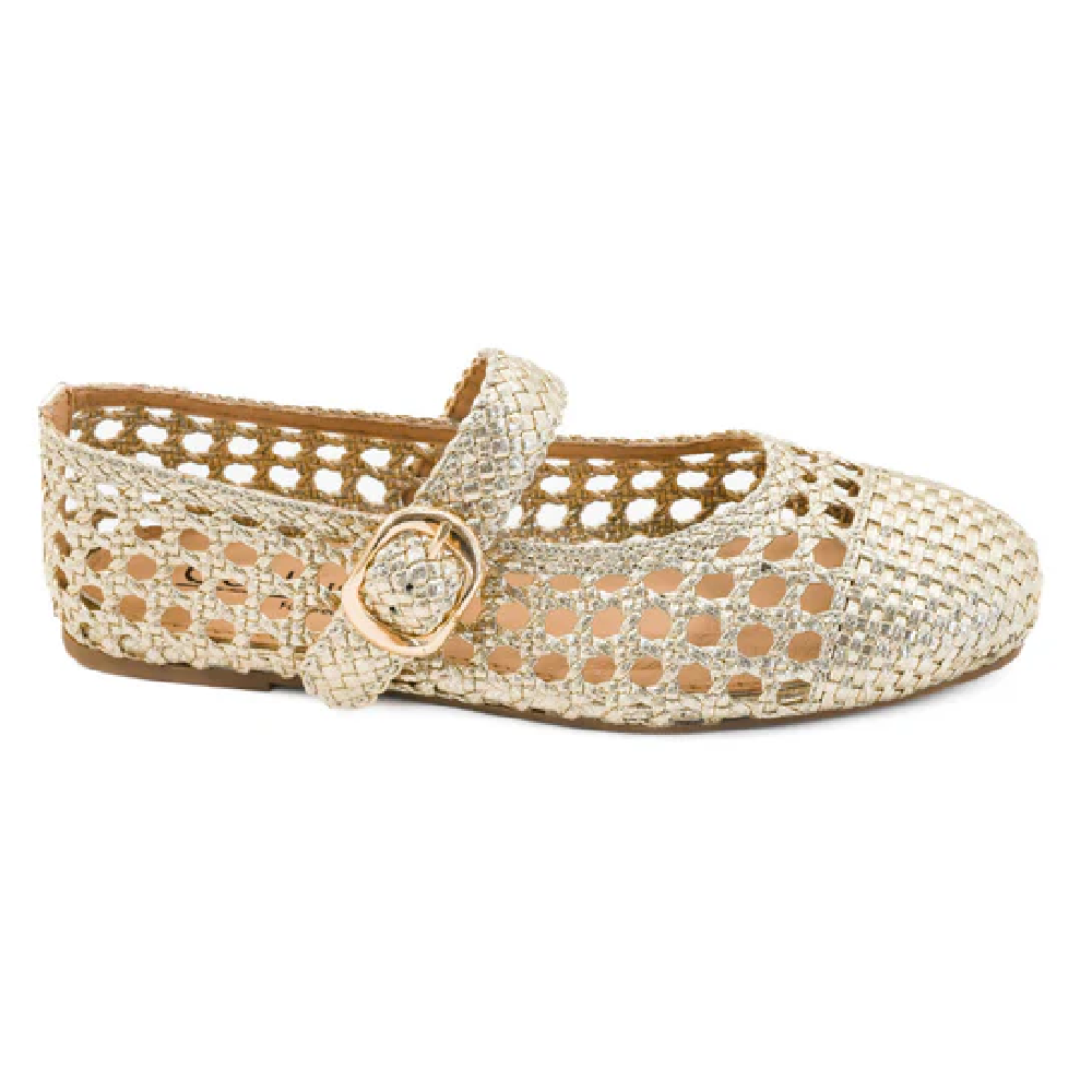 Corkys Mixed Feelings Women’s Woven Mary Jane Flats