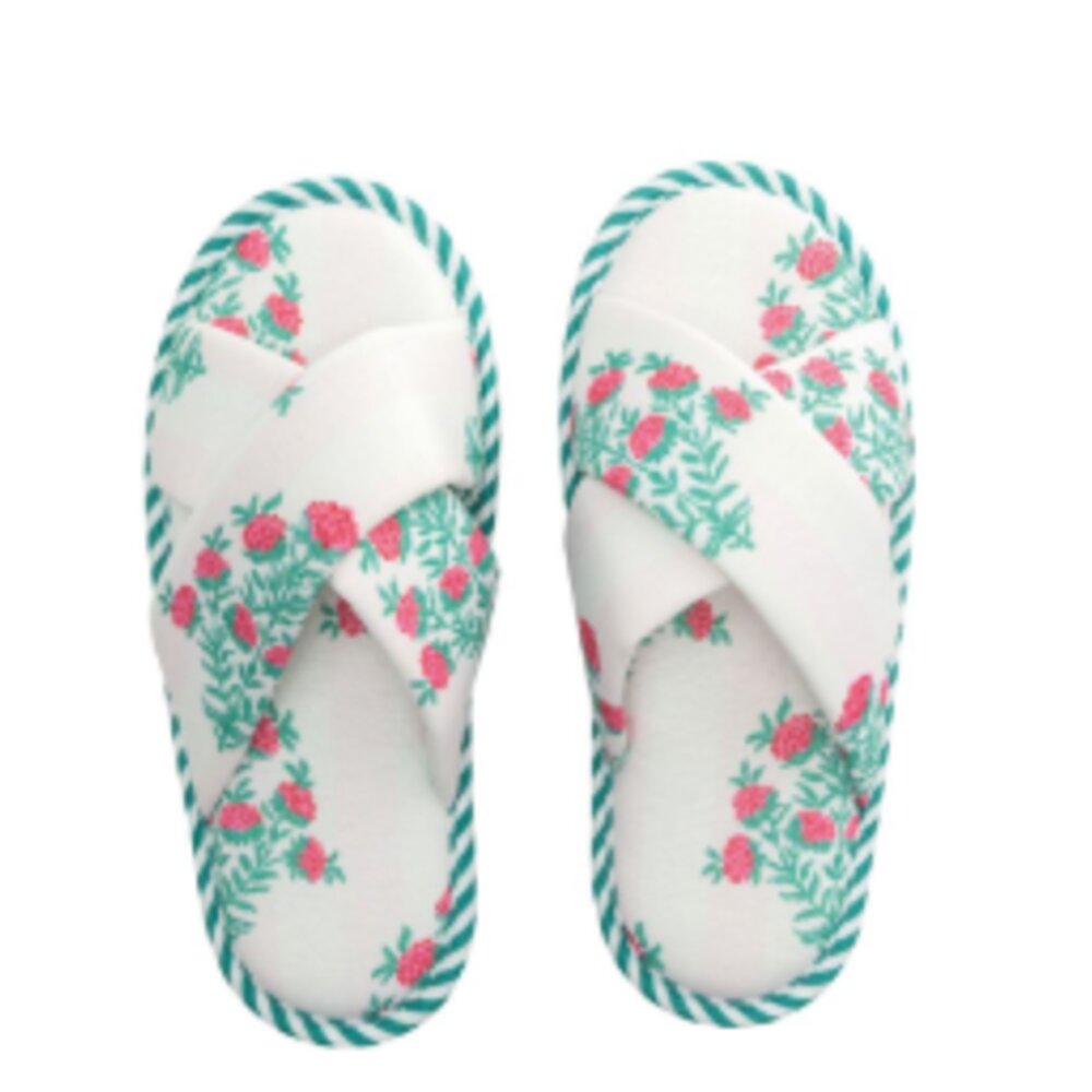 Mud Pie Women's Block Print Slippers