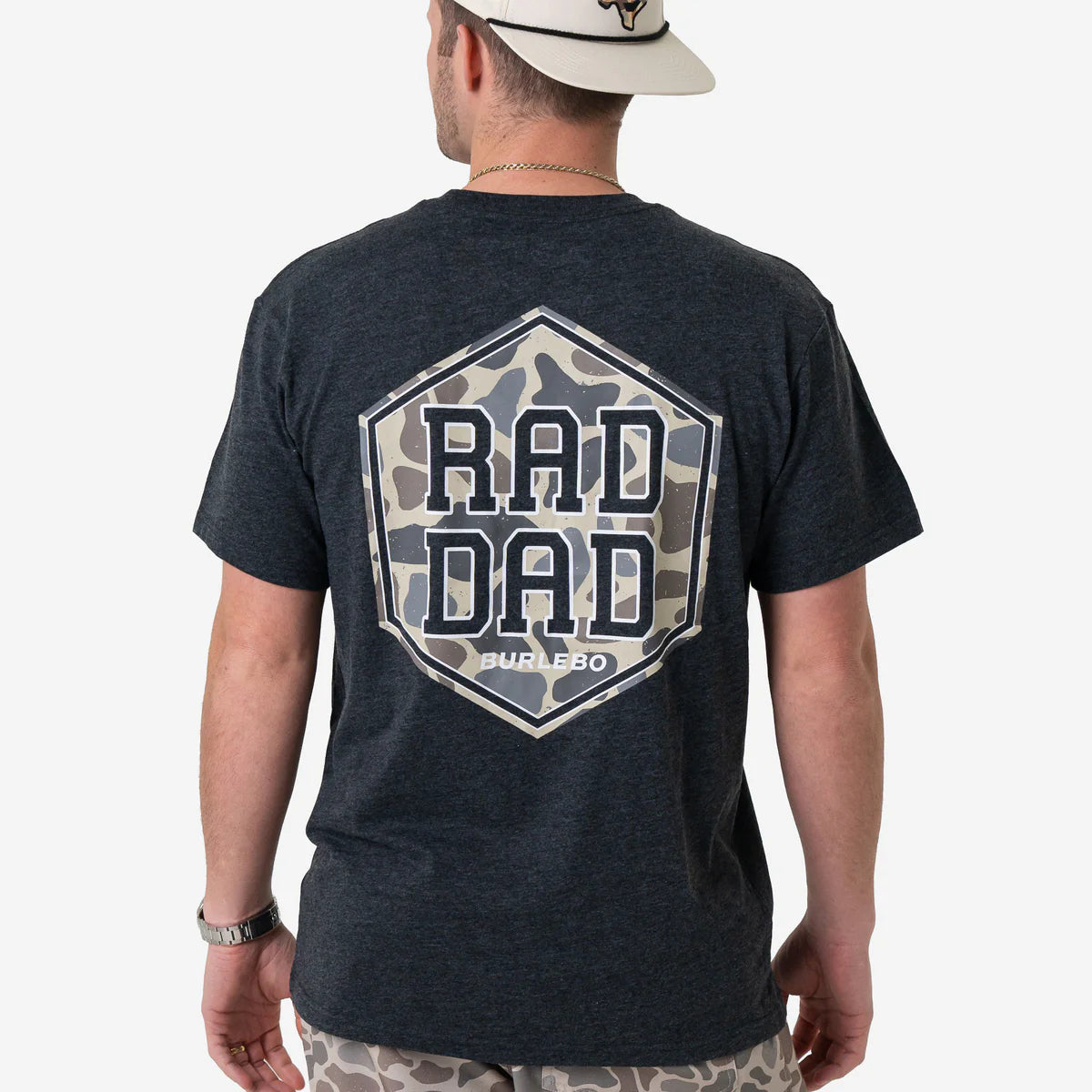 Burlebo Men's Short Sleeve Tee - Rad Dad - Heather Black